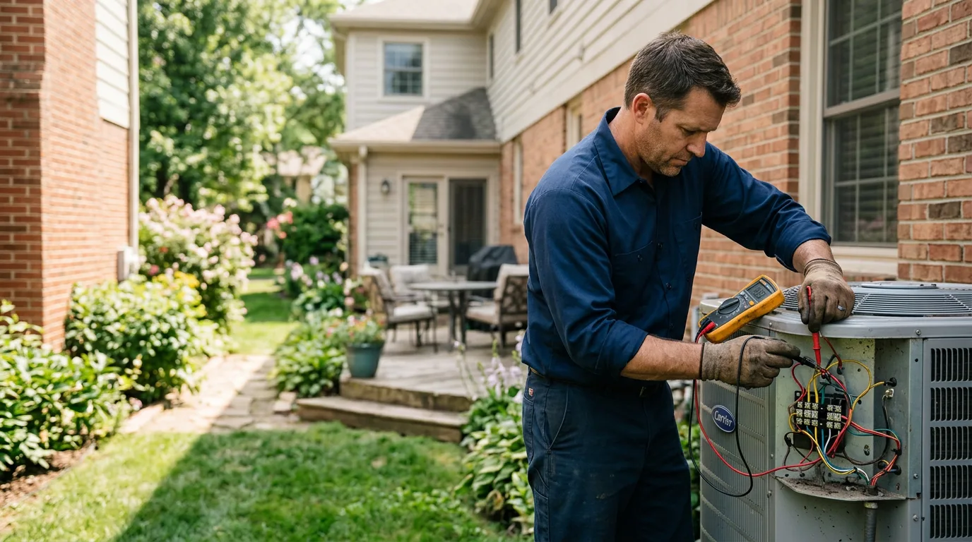 HVAC technician working near North Olmsted, OH